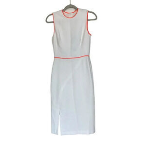 NWT BLACK HALO Puma Sheath Dress Orange Tang Size 2 Pebble Crepe